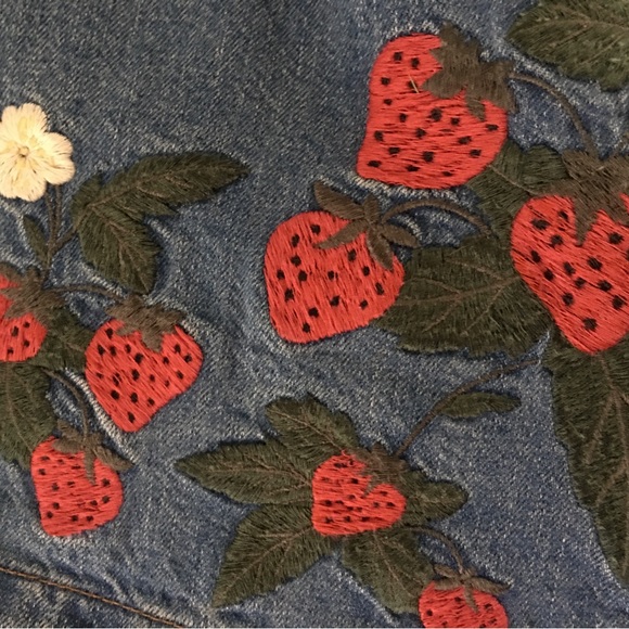 Madewell Strawberry Embroidered Workwear Jacket XL - Picture 6 of 6